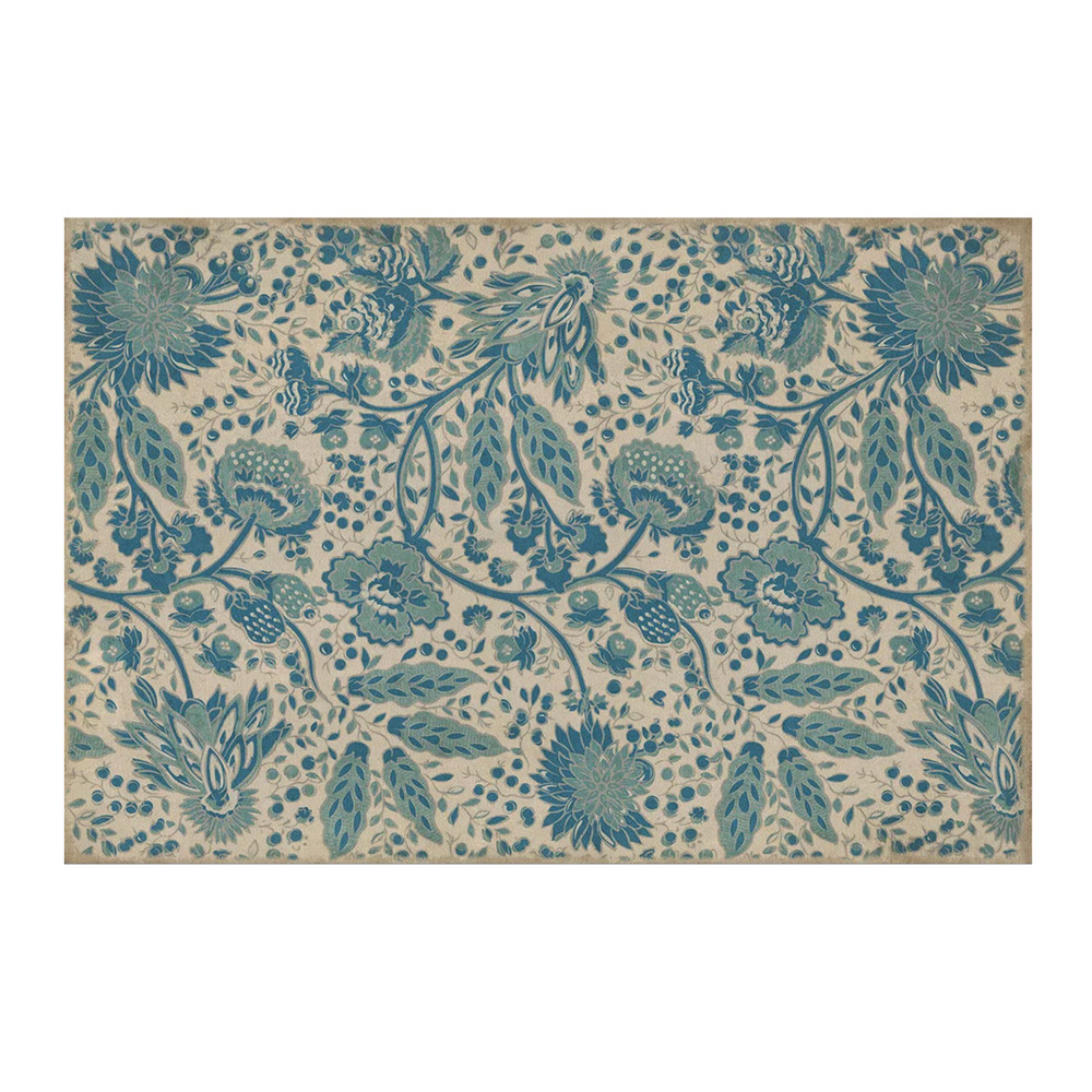 WILLIAMSBURG Garden Gate "A Slash of Blue" Vintage Vinyl Floorcloth | The Shops at Colonial Williamsburg